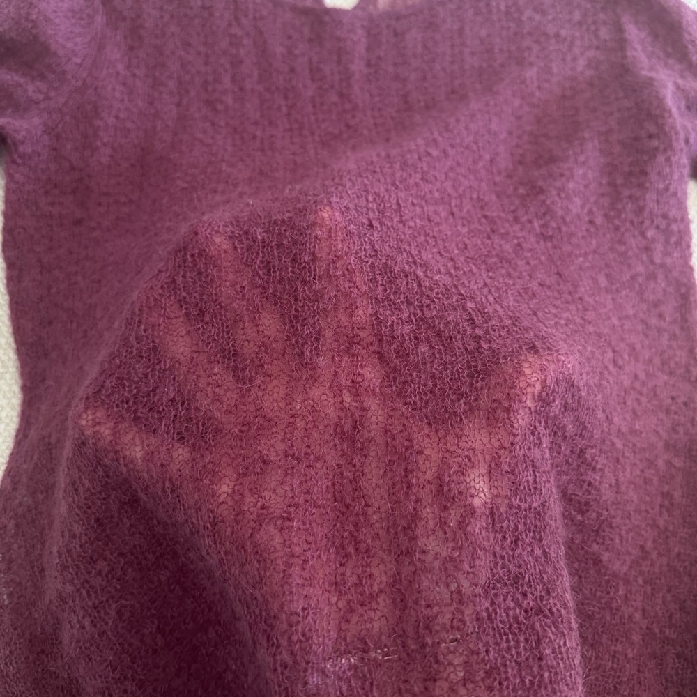 Womens Ralph Lauren Polo Jeans Co. Sweater Burgundy Size M Mohair Blend Preppy - Picture 9 of 12